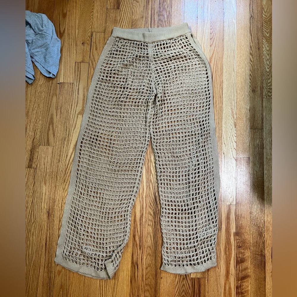 12th tribe Aidi beige crochet pant